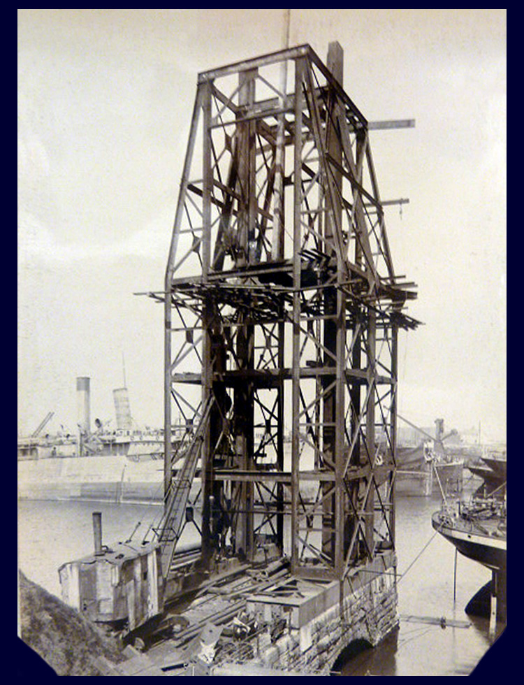 28th April 1912 - No. 5 hydraulic coal hoist under construction at Penarth Dock the work of Tannett Walker Limited. 