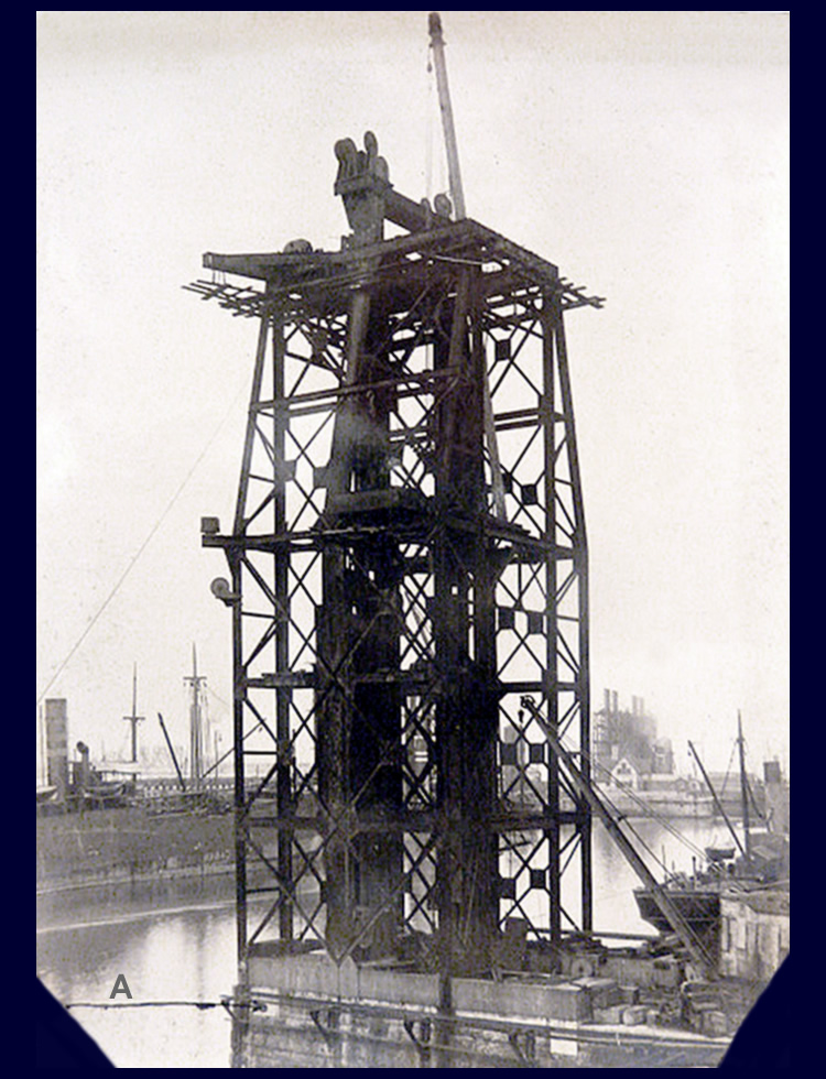 2nd June 1912 - No. 5 hydraulic coal hoist under construction at Penarth Dock the work of Tannett Walker Limited.