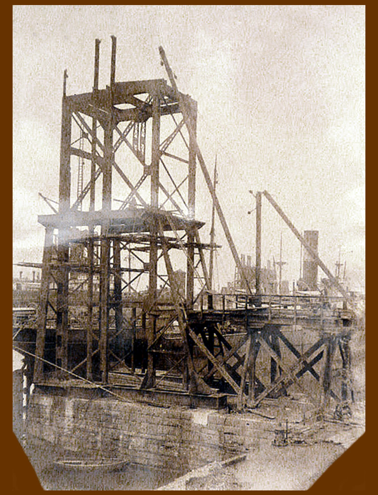 4th May 1913 - No. 4 hydraulic coal hoist under construction at Penarth Dock the work of the East Ferry Road Engineering Company Limited. 