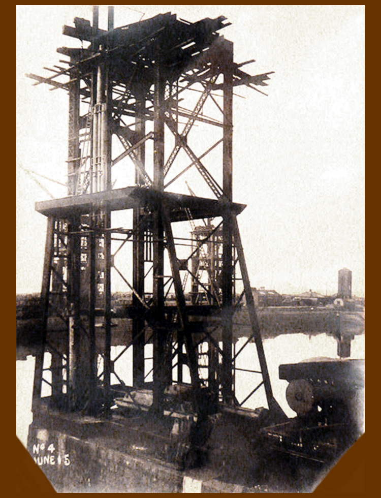 15th June 1913 - No. 4 hydraulic coal hoist under construction at Penarth Dock the work of the East Ferry Road Engineering Company Limited.