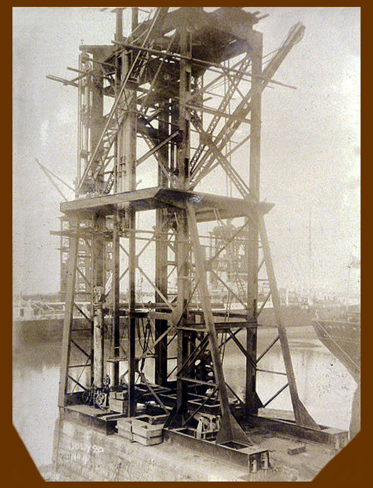 20th July 1913 - No. 4 hydraulic coal hoist under construction at Penarth Dock the work of the East Ferry Road Engineering Company Limited.