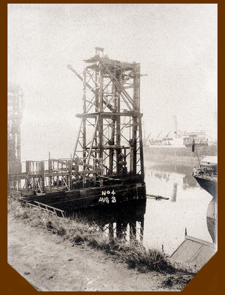 3rd August 1913 - No. 4 hydraulic coal hoist under construction at Penarth Dock the work of the East Ferry Road Engineering Company Limited.