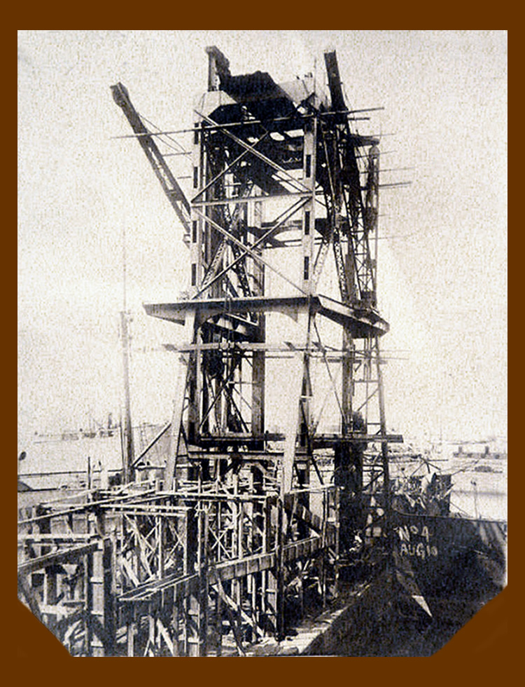10th August 1913 - No. 4 hydraulic coal hoist under construction at Penarth Dock the work of the East Ferry Road Engineering Company Limited.