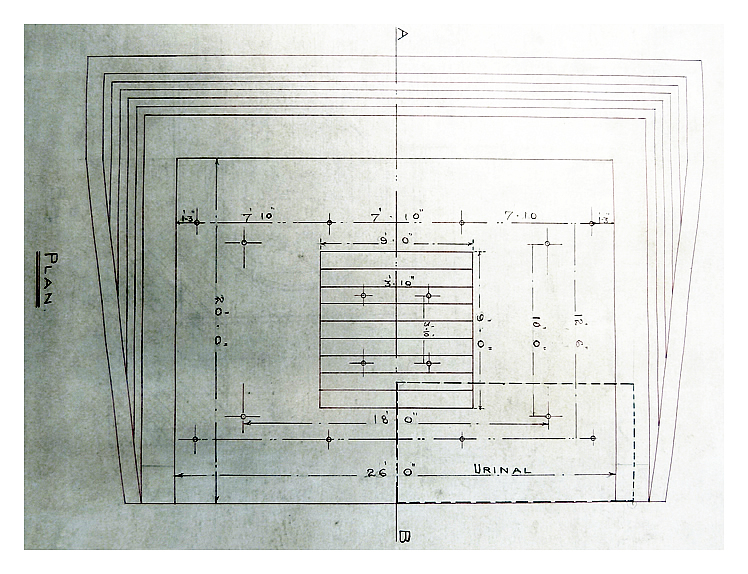 1913 - A section of the Taff Vale Railway drawing entitled 'New Hydraulic Accumulator between Nos. 4 and 5 Tips.'