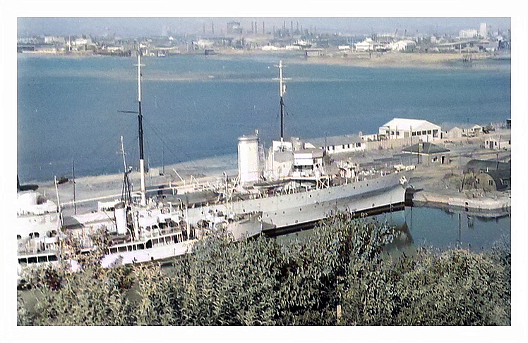 1950's - Royal Naval Reserve vessels laid up at Penarth Dock.