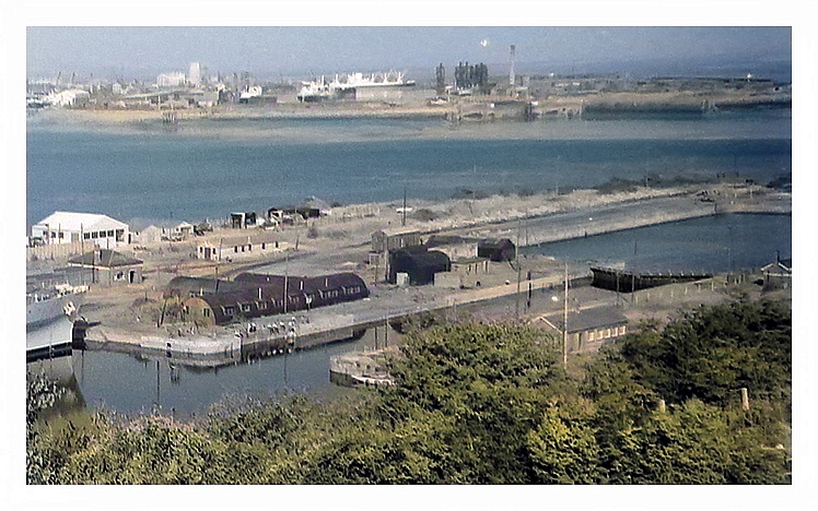 1950's - Royal Naval Reserve vessels laid up at Penarth Dock.
