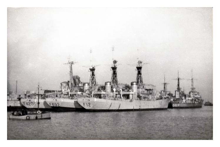 1950's - Royal Naval Reserve vessels at their berths within Penarth Dock.