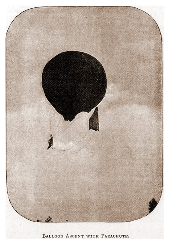 'Balloon Ascent with Parachute'