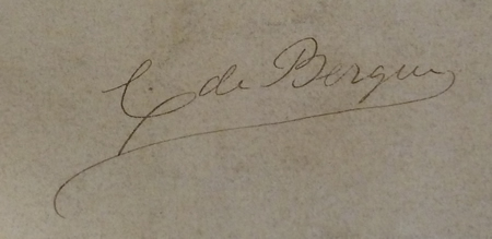 signature of Charles de Bergue