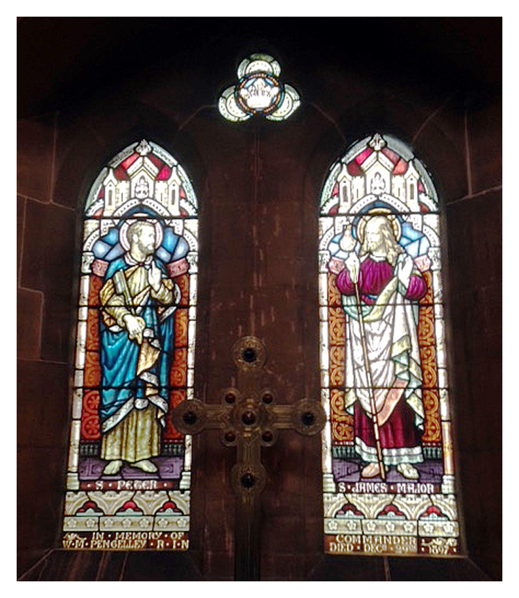 Stained glass windows dedicated to Commander Pengelley