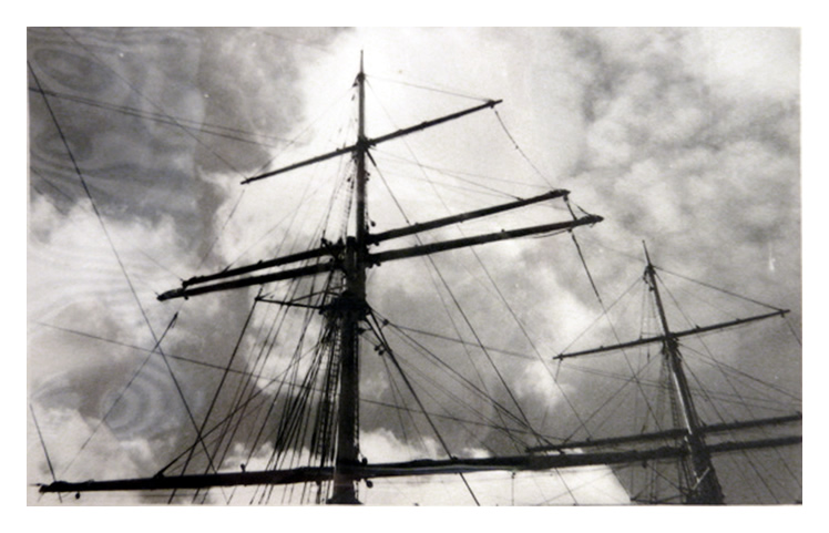1950 - 'Pamir' or 'Passat' - A skyward view into the rigging and a thought for all those fearless mariners who walked the spars in all weathers to do their duty. 