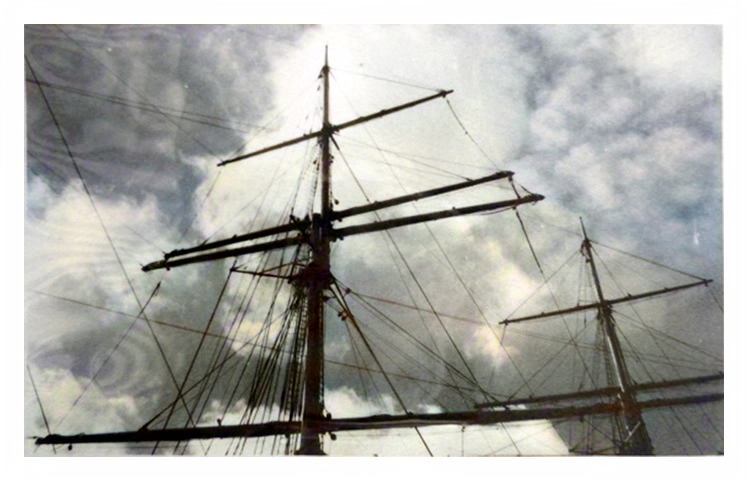 1950 - 'Pamir' or 'Passat' - A skyward view into the rigging and a thought for all those fearless mariners who walked the spars in all weathers to do their duty. 