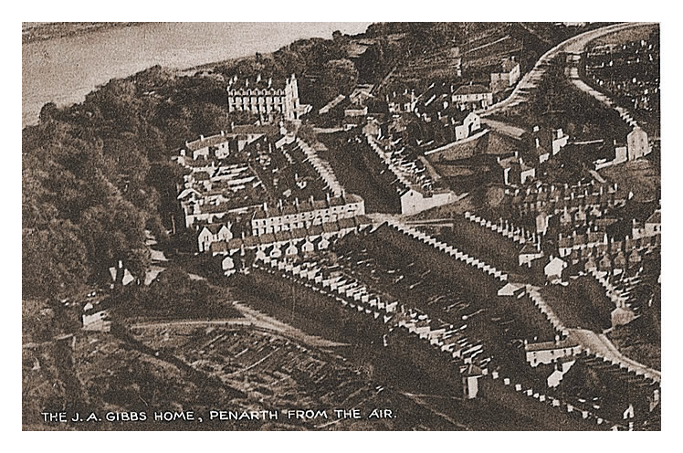 'The J. A. Gibbs Home, Penarth from the air'