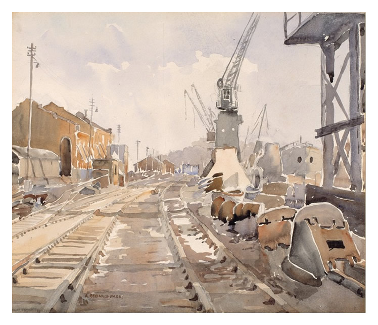 Reginald A. Parr - 'Sunday Morning at Penarth Dock.' 