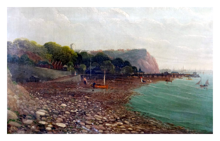 R. Allan - 'Penarth Beach and Headland' - late 19th century.