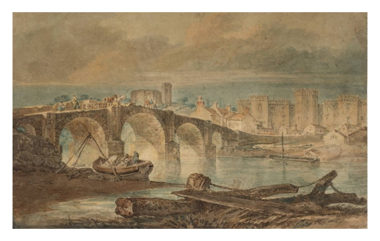 Joseph Mallord William Turner- 'Cardiff Bridge and Castle' - 1795-96.