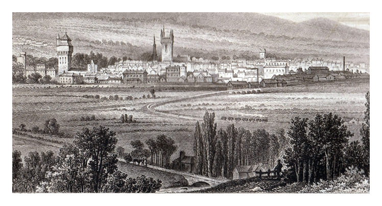 F. Jones / Chas. Lawrie - 'Cardiff from Leckwith' - 1875.
