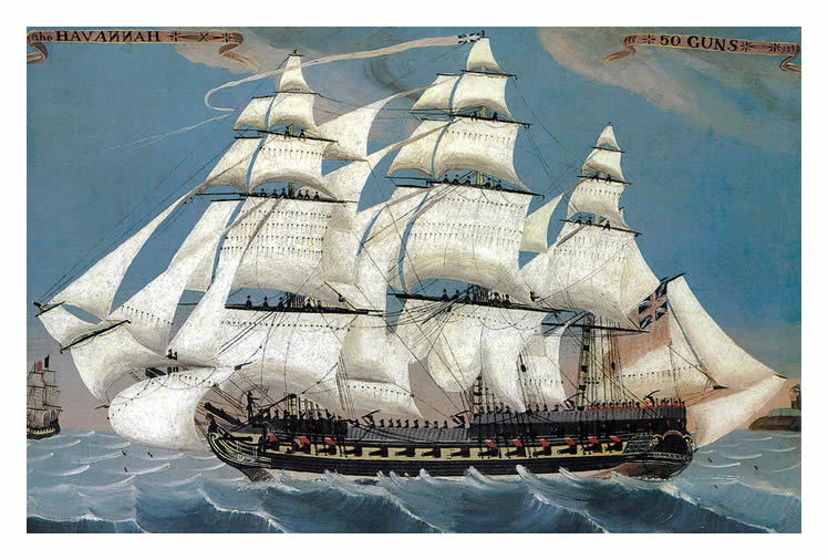 H.M.S. 'Havannah' - 50 guns.