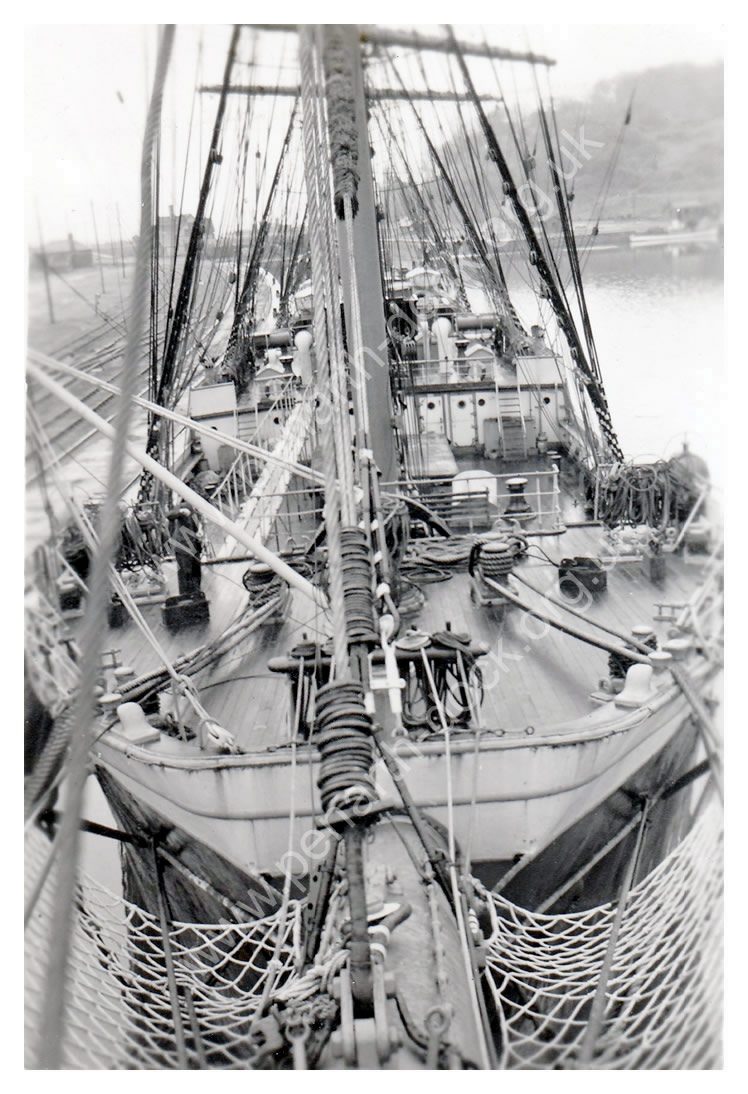 Pamir -looking aft -  Penarth Dock - 1950
