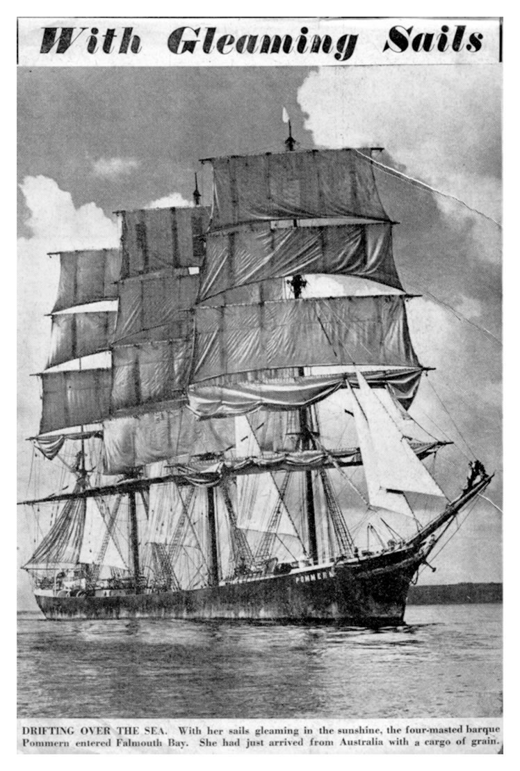 'Pommern' arriving at Falmouth