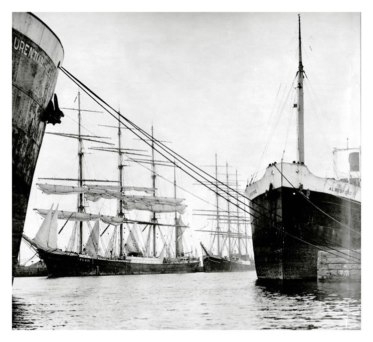 'Pamir' and 'Passat' in Penarth Dock - 1949