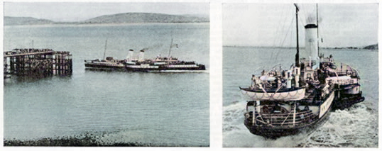 left - 'Cardiff Queen' arriving at Mumbles. right - Another view of 'Glen Usk' leaving a wide wake as she sails from Weston for Cardiff.