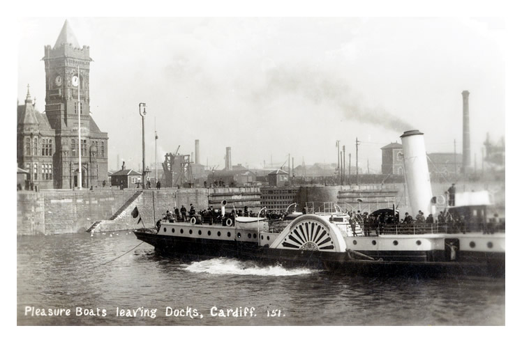 Pleasure Boats leaving Docks, Cardiff.