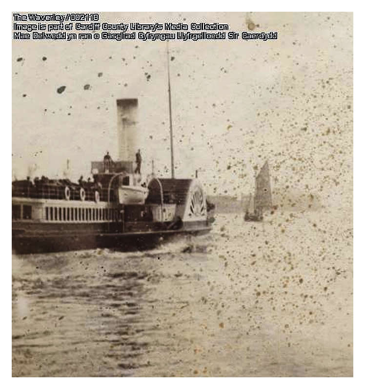 P.S. 'Waverley' leaving Pier Head, Cardiff in 1894.