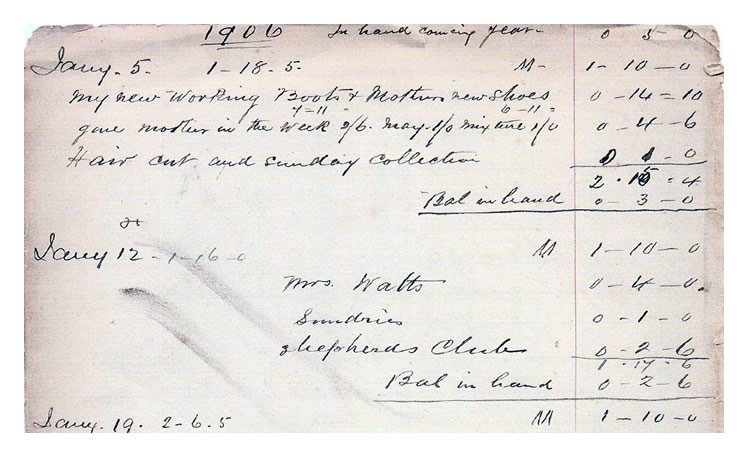 Extract from the diary of William Mules from 1906 - Penarth Dock