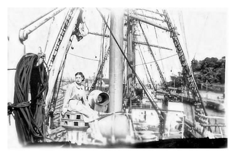On the Passat in 1950 - Audrey Wallace.