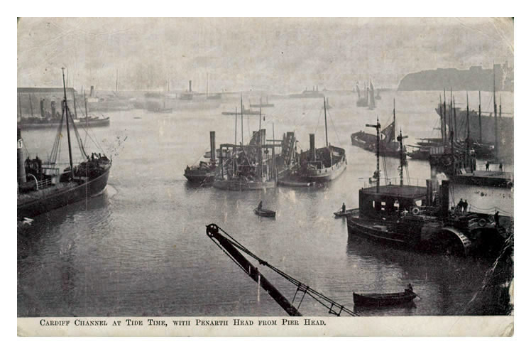 Cardiff Channel at Tide Time, with Penarth Head from Pier Head