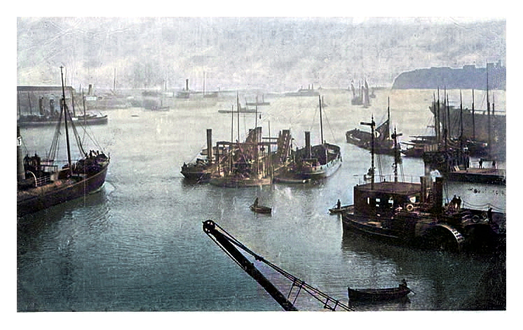 Cardiff Channel at Tide Time, with Penarth Head from Pier Head