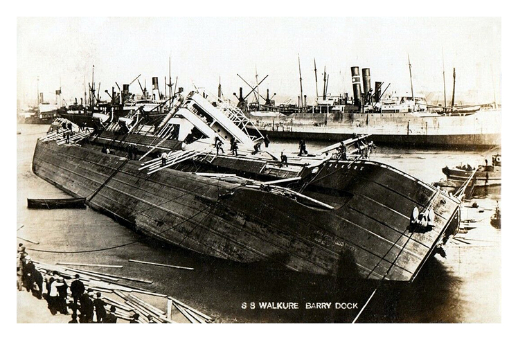 1908 - s.s. Walkure at Barry No. 2 Dock