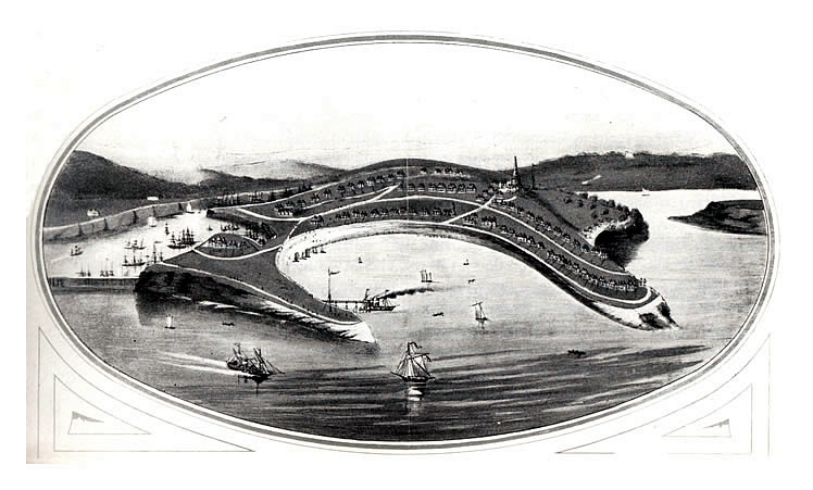 Barry Island - as it might have been: illustration of development in sale catalogue of 1877