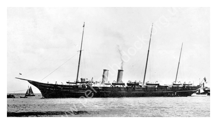 King's Visit to Cardiff - The Royal Yacht passing Penarth Head
