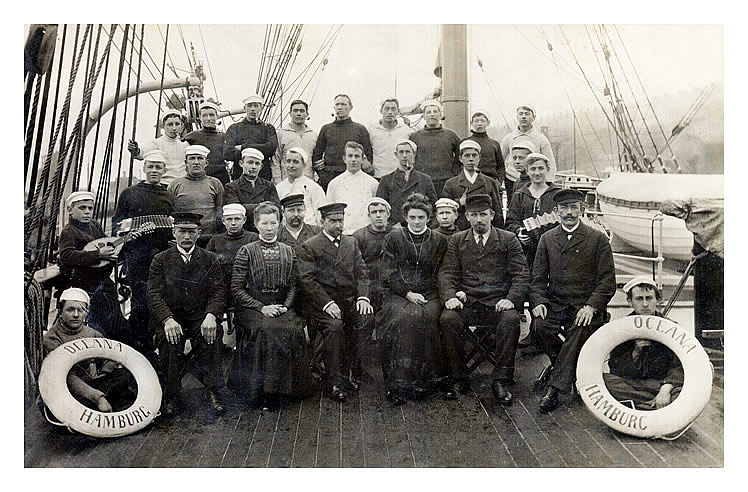 The Crew of the 'Oceana' of Hamburg at Penarth Dock.