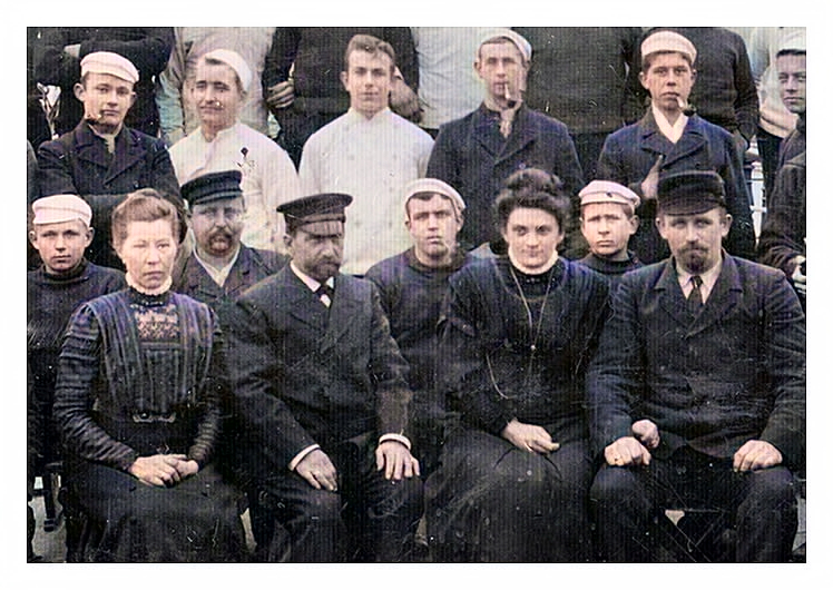 The Crew of the 'Oceana' of Hamburg at Penarth Dock.