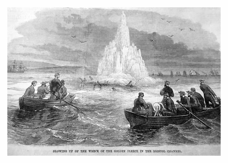 Blowing up the wreck of the Golden Fleece in the Bristol Channel.