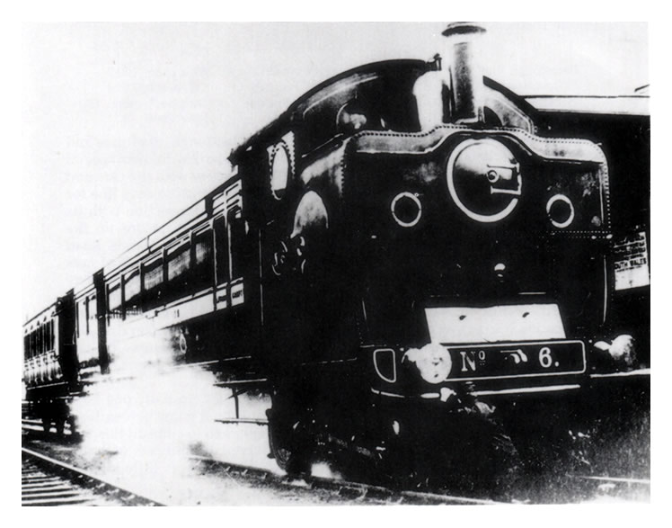 TVR steam motor car No. 6 (with six-wheel coach attached)
