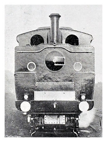 1904 - Front View of Engine of Taff Vale Railway's Steam Car.