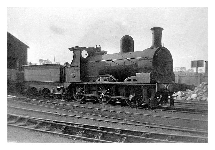 Taff Vale Railway 0-6-0 Class 'K' locomotive number 283 with tender at Penarth Dock Engine Shed.