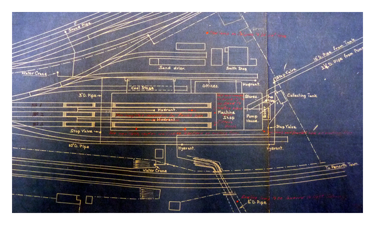 1924 : GWR Plan : Penarth Dock Steam Sheds.
