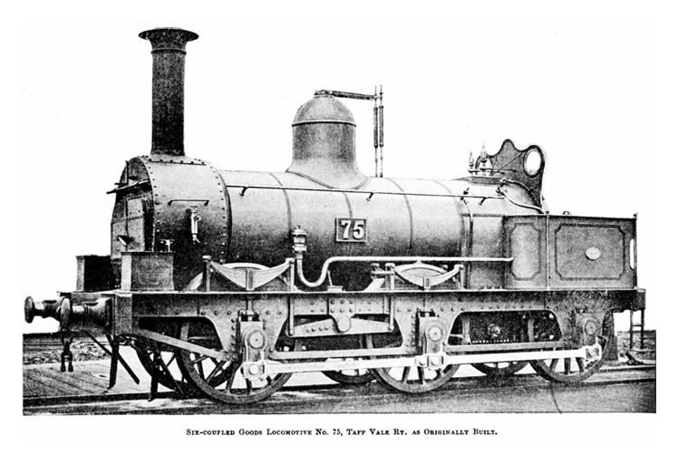 1860 - 'Six-coupled Goods Locomotive No. 75, Taff Vale Ry. as Originally Built.'