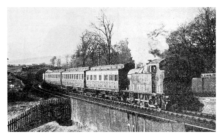 Penarth Train, G.W.R. (Taff Vale section). Rebuilt 0-6-2T No. 386 on 1 in 40 gradient. 