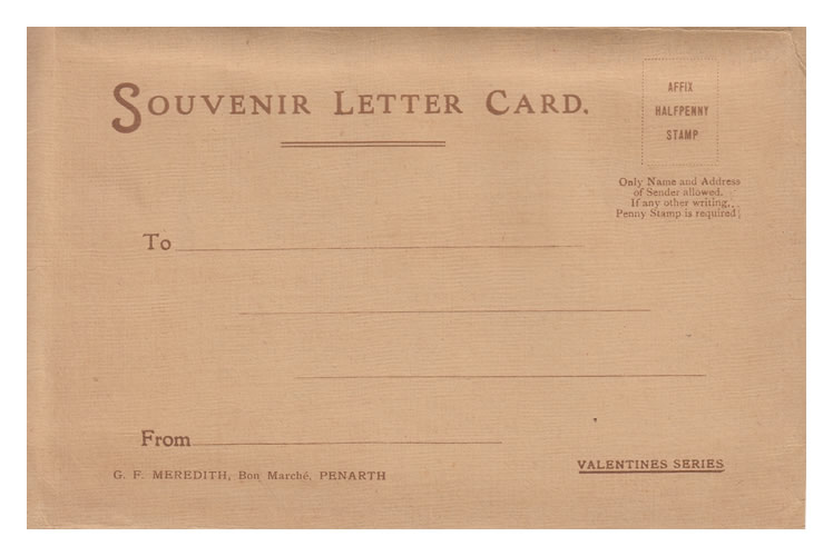 Souvenir Letter Card - 'Souvenir of Penarth - Ten Photographic Views'