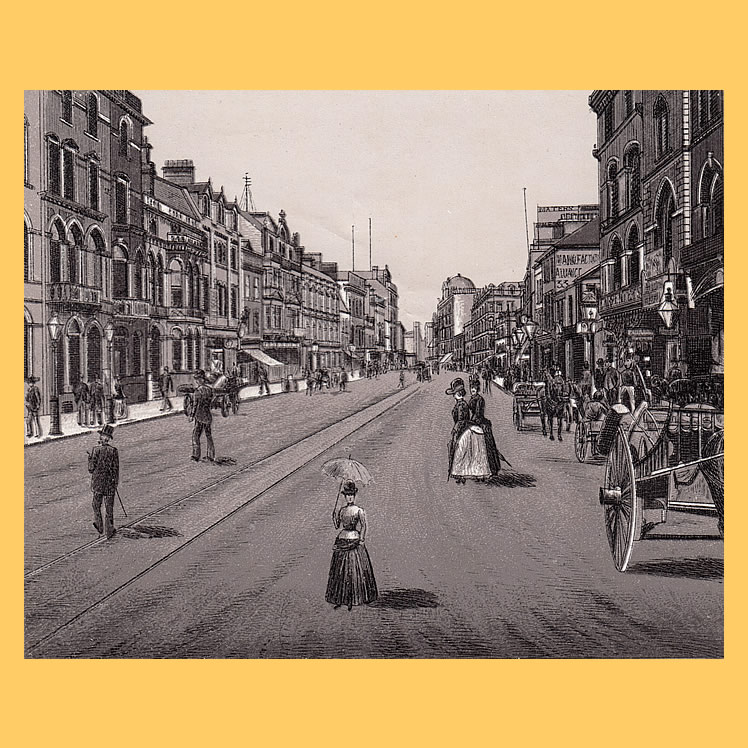 St. Mary's Street, Cardiff - from the Rock's - Cardiff & Penarth - Royal Album.