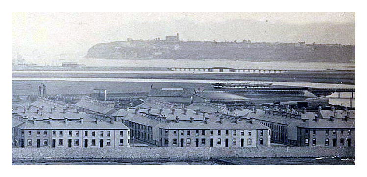 Swing Bridge over the River Taff toward Penarth Head - enlargement