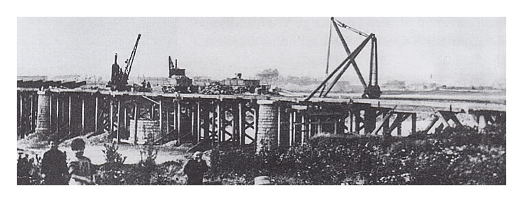 c.1866 - Another photograph of the River Taff Swing Bridge under construction