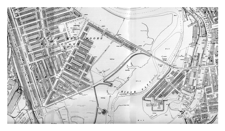 OS map 1920 River Taff