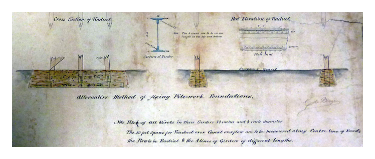Alternative method of fixing pile-work foundations of the Taff Viaduct-1864.